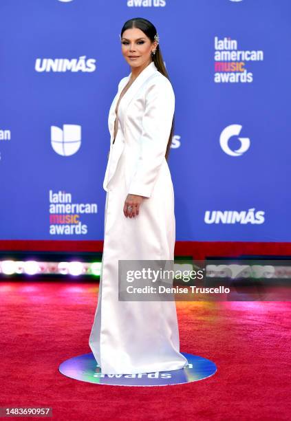 Olga Tañón attends the 2023 Latin American Music Awards at MGM Grand Garden Arena on April 20, 2023 in Las Vegas, Nevada.