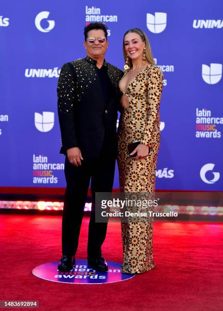 Carlos Vives and Claudia Elena Vasquez attend the 2023 Latin American Music Awards at MGM Grand Garden Arena on April 20, 2023 in Las Vegas, Nevada.