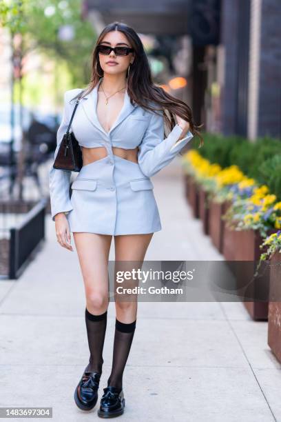 Madison Beer is seen in the East Village on April 20, 2023 in New York City.