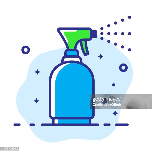 spray bottle icon line art 1 - spray bottle stock illustrations