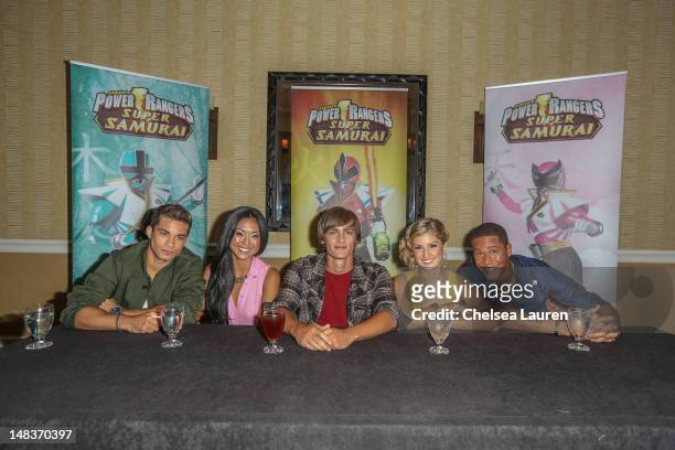 Hector David, Jr., Erika Fong, Alex Heartman, Brittany Pirtle and Najee De-Tiege of Saban's Power Rangers POWER up San Diego Comic Con at San Diego...