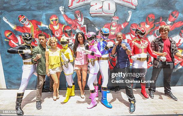 Hector David, Jr., Brittany Pirtle, Erika Fong, Najee De-Tiege and Alex Heartman of Saban's Power Rangers POWER up San Diego Comic Con at San Diego...