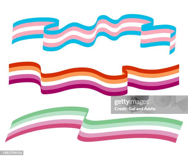 lgbtq+ pride flags - parade vector stock illustrations