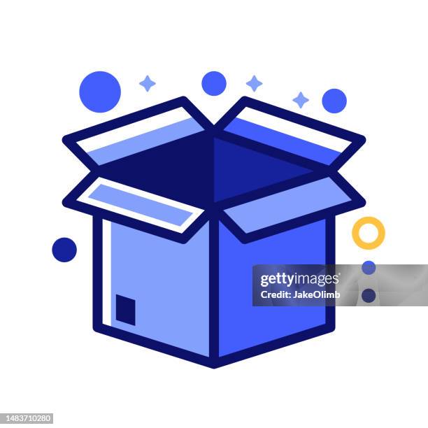 karton icon line art - leere schachtel stock-grafiken, -clipart, -cartoons und -symbole