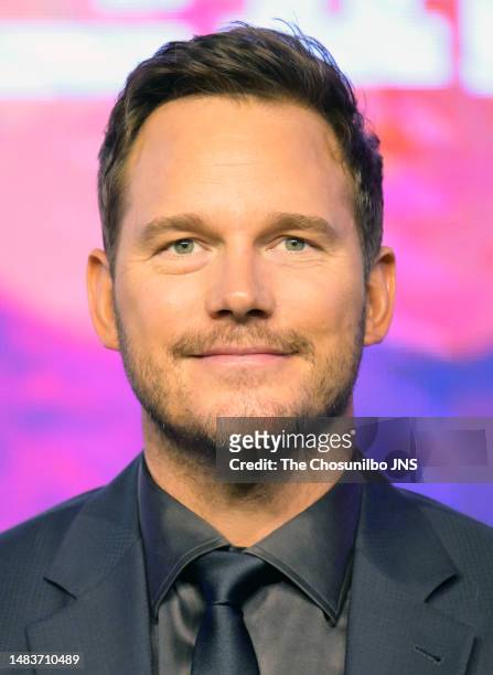 Actor Chris Pratt attends the premiere of Guardians Of The Galaxy Vol.3 at Dongdaemun Design Plaza on April 19, 2023 in Seoul, South Korea.