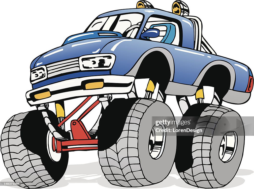 Cartoon Monster 4x4 Truck High-Res Vector Graphic - Getty Images