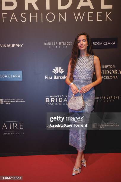 Marta Sierra attends the Rosa Clara show photocall during day 2 of Barcelona Bridal Week 2023 on April 20, 2023 in Barcelona, Spain.