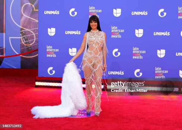 Zuleyka Rivera attends the 2023 Latin American Music Awards at MGM Grand Garden Arena on April 20, 2023 in Las Vegas, Nevada.