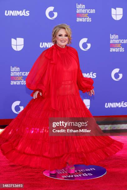 Erika Buenfil attends the 2023 Latin American Music Awards at MGM Grand Garden Arena on April 20, 2023 in Las Vegas, Nevada.