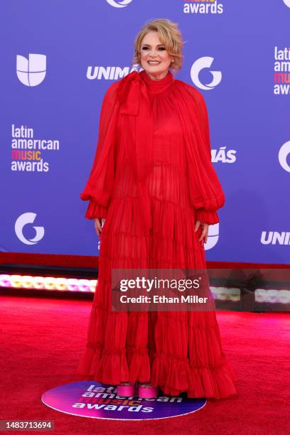 Erika Buenfil attends the 2023 Latin American Music Awards at MGM Grand Garden Arena on April 20, 2023 in Las Vegas, Nevada.