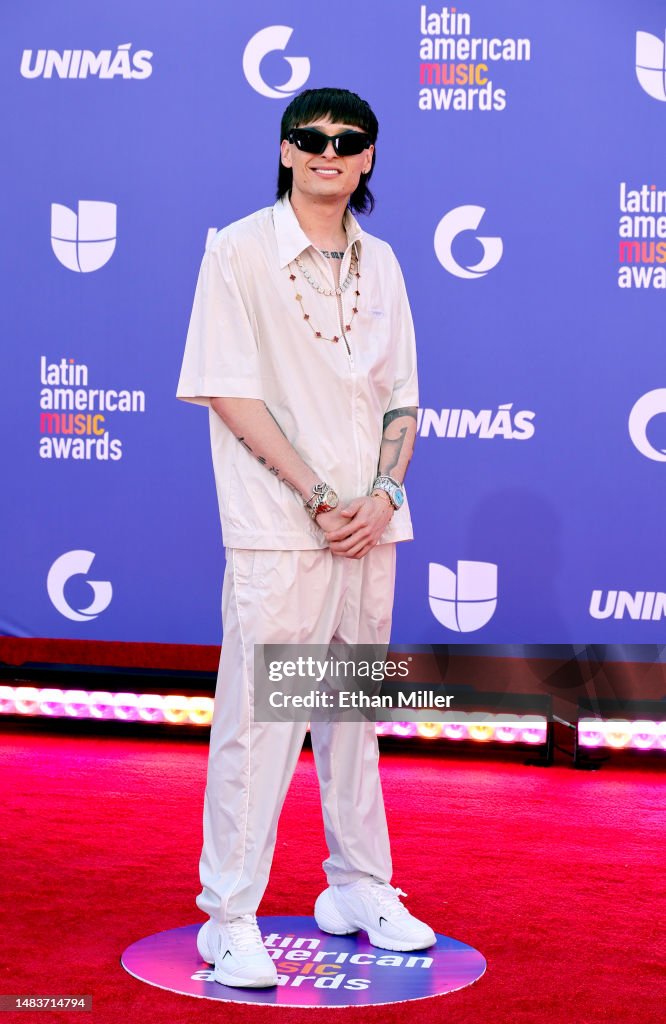 Peso Pluma attends the 2023 Latin American Music Awards at MGM Grand ...