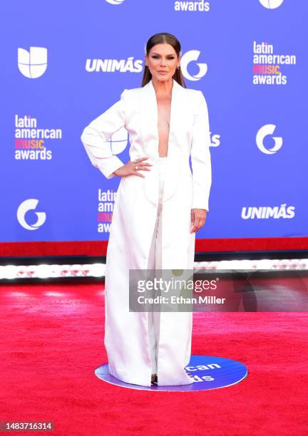 Olga Tañón attends the 2023 Latin American Music Awards at MGM Grand Garden Arena on April 20, 2023 in Las Vegas, Nevada.