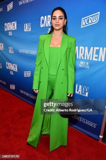 Melissa Barrera attends the Premiere Screening of Sony Pictures Classics "Carmen" at Linwood Dunn Theater at the Pickford Center for Motion Study on...