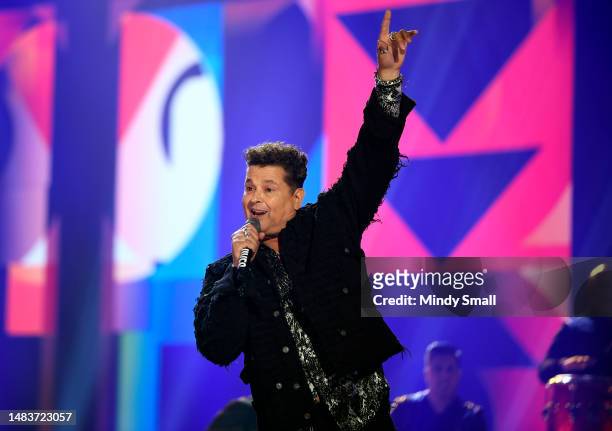 Carlos Vives performs onstage during the 2023 Latin American Music Awards at MGM Grand Garden Arena on April 20, 2023 in Las Vegas, Nevada.