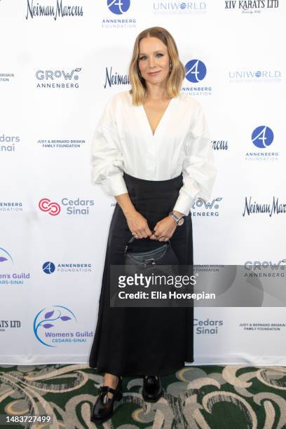 Kristen Bell walks the red carpet at the Women's Guild Cedars-Sinai Spring Luncheon and Fashion Show at Beverly Wilshire, A Four Seasons Hotel on...