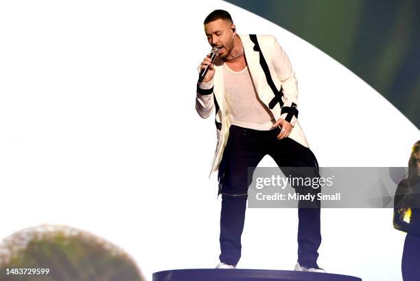 Prince Royce performs onstage during the 2023 Latin American Music Awards at MGM Grand Garden Arena on April 20, 2023 in Las Vegas, Nevada.