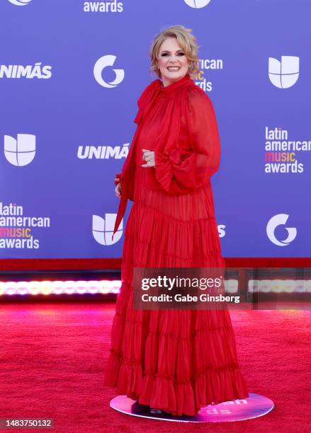 Erika Buenfil attends the 2023 Latin American Music Awards at MGM Grand Garden Arena on April 20, 2023 in Las Vegas, Nevada.