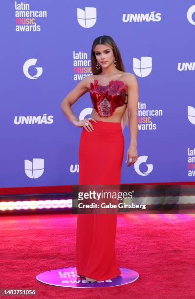 Clarissa Molina attends the 2023 Latin American Music Awards at MGM Grand Garden Arena on April 20, 2023 in Las Vegas, Nevada.
