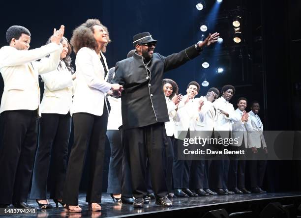 Otis Williams bows at the curtain call during the press night performance of "Ain't Too Proud: The Life And Times Of The Temptations" at the Prince...