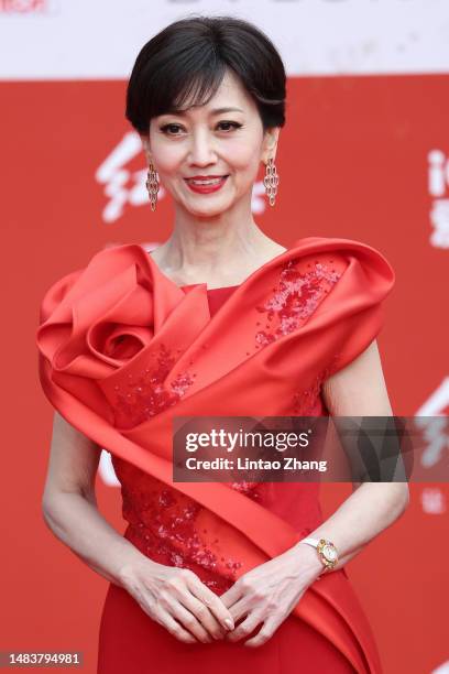 Chinese actress Zhao Yazhi arrives at the red carpet of 2023 Beijing International Film Festival at Yanqi Lake International Convention And...