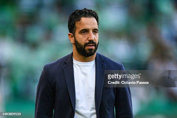Ruben Amorim, Head Coach of Sporting CP, looks on during the UEFA Europa League Quarterfinal Second Leg match between Sporting CP and Juventus at...