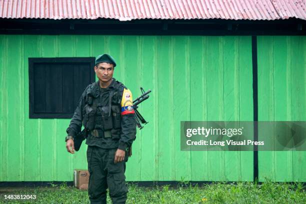 Guerrilla member during the announcement by the FARC's Central General Staff to open peace talks with the Colombian government during an assembly in...