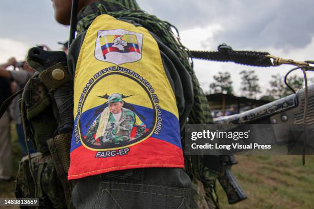 Member of the FARC-EP guerrilla during the announcement by the FARC's Central General Staff to open peace talks with the Colombian government during...