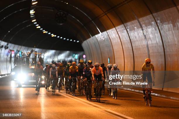 Omer Goldstein of Israel and Team Israel-Premier Tech, Txomin Juaristi of Spain and Team Euskaltel-Euskadi and Nicolas Prodhomme of France and Ag2R...