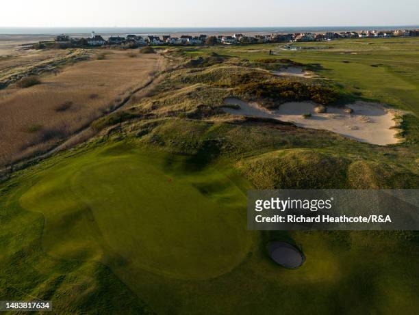 View of the par 3 13t at Royal Liverpool Golf Club on April 19, 2023 in Hoylake, England.