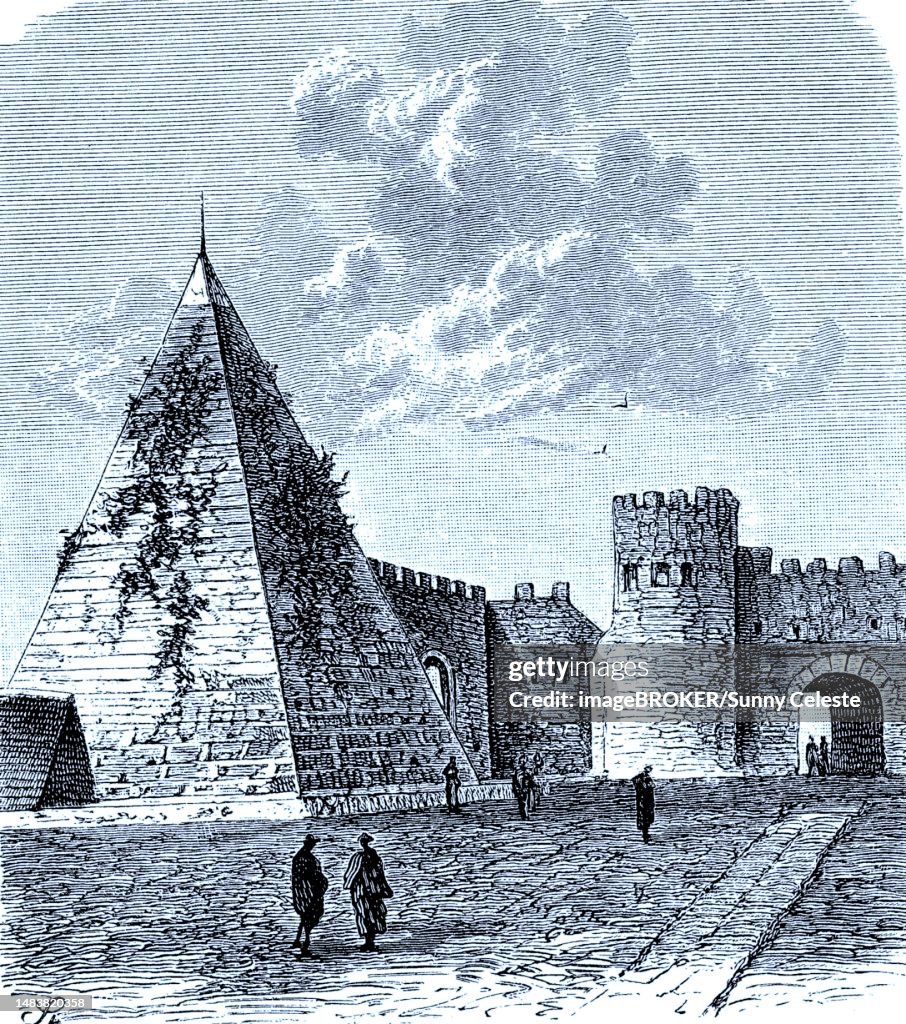 Cestius The Pyramid Of Cestius In Rome Italy In 1886 Historic Digital ...