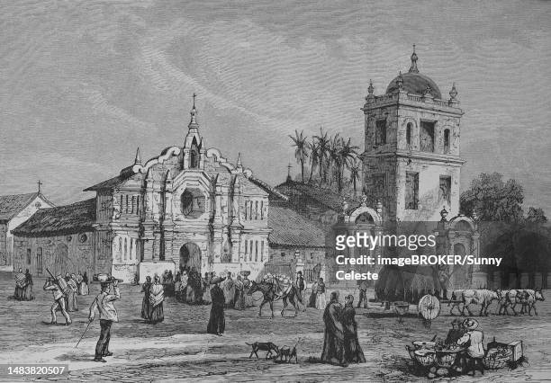 cathedral of san miguel in salvador, brazil, historical, digital reproduction of an original 19th century artwork - bahia stock illustrations
