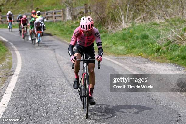 Simon Carr of United Kingdom and Team EF Education-Easypost attacks in the breakaway during the 46th Tour of the Alps 2023, Stage 5 a 144.5km stage...