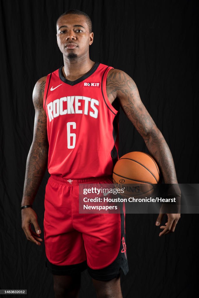 Garvey Rockets Houston Rockets forward Gary Clark poses for a photo during Rockets ...