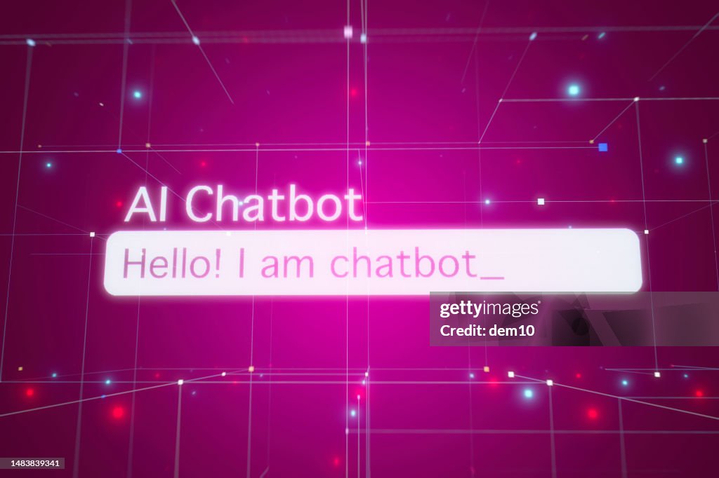 Ai Chatbot Text Message In Digital Cyber Space Background High-Res ...
