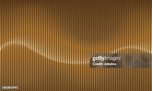 ilustrações de stock, clip art, desenhos animados e ícones de abstract golden rhythmic sound wave - frequência