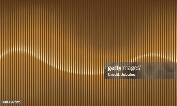 abstract golden rhythmic sound wave - scoring music stock illustrations