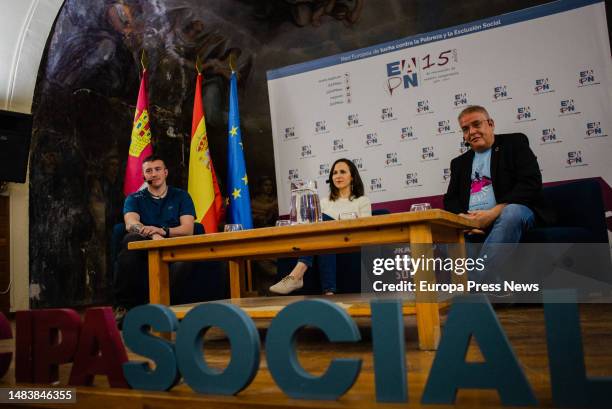 The Minister for Social Rights and Agenda 2030, Ione Belarra , and the President of EAPN-ES, Carlos Susias Rodado , during a press conference during...