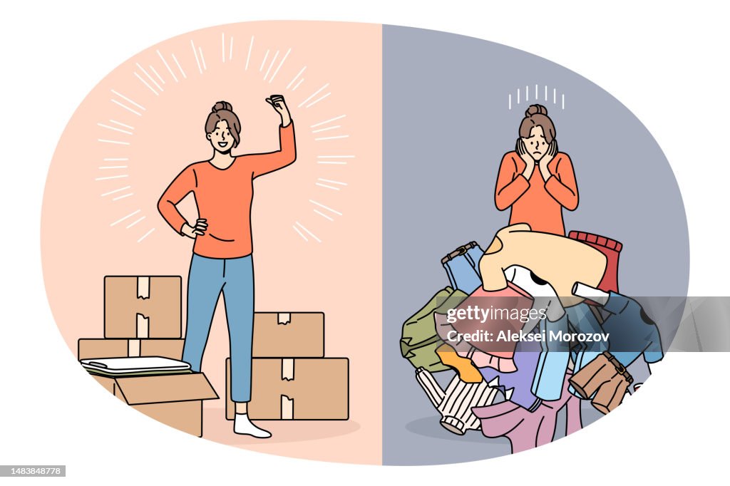 Tiding up and packing concept