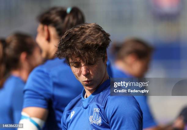 Alyssa D'Inca of Italy is seen during a training session at DAM Health Stadium on April 21, 2023 in Edinburgh, Scotland.