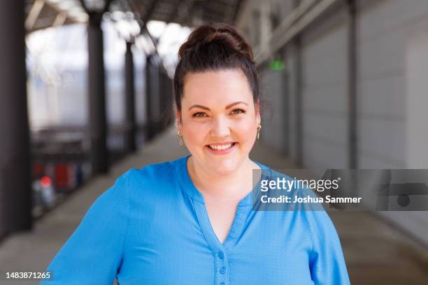 Sarah Victoria Schalow poses during a photo call for the tv series "Alles was zählt" at MMC Studios on April 21, 2023 in Cologne, Germany.