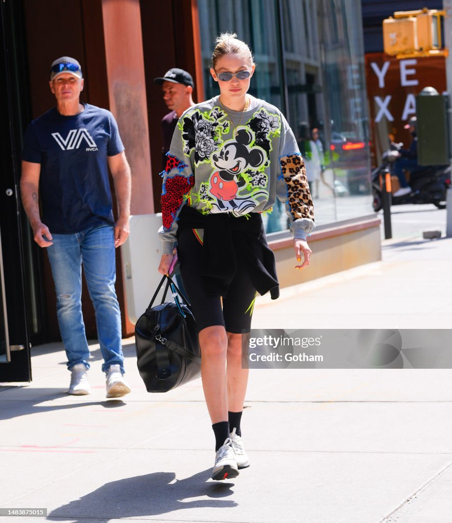 Gigi Hadid is seen on April 20, 2023 in New York City. News Photo