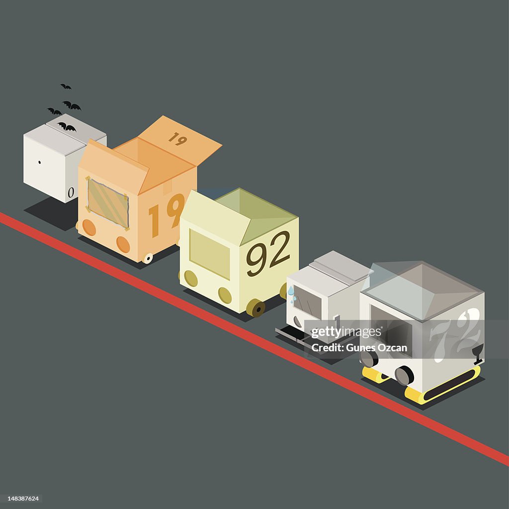 Box Racing Outline Illustration Car Boxes Race High-Res Vector Graphic - Getty Images