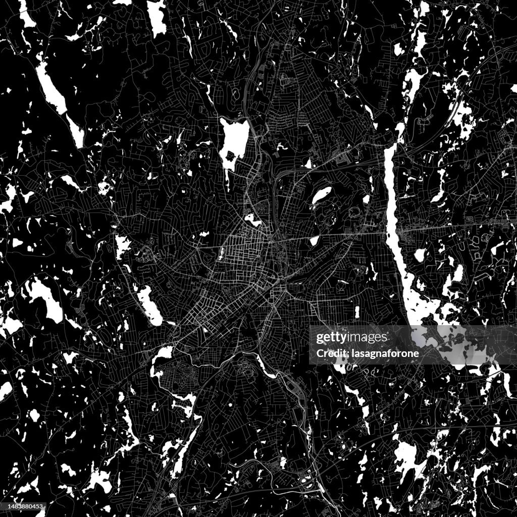 Worcester, Massachusetts, USA Vector Map
