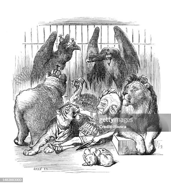 british satire caricature comic cartoon illustration - vulture cartoon character stock illustrations