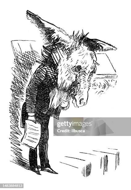 british satire caricature comic cartoon illustration - bizarre fashion stock illustrations