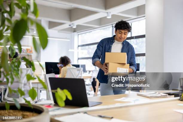 man working at an e-commerce business shipping orders - global gift stock pictures, royalty-free photos & images