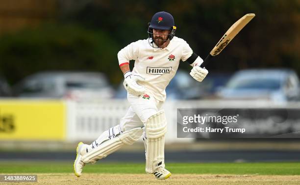 Josh Bohannon of Lancashire plays a shot during Day Two of the LV= Insurance County Championship Division 1 match between Somerset and Lancashire at...