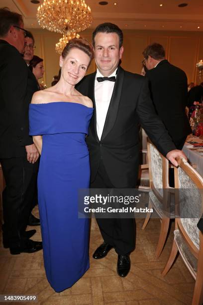 Solveig Orlowski and German Federal Minister of Labour and Social Affairs Hubertus Heil attends the 70th Bundespresseball 2023 at Hotel Adlon on...
