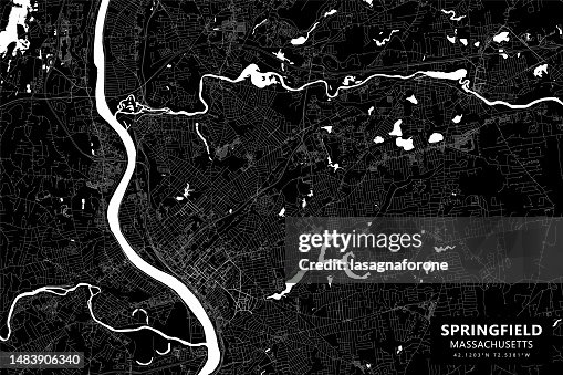 Springfield Massachusetts Usa Vector Map High-Res Vector Graphic ...