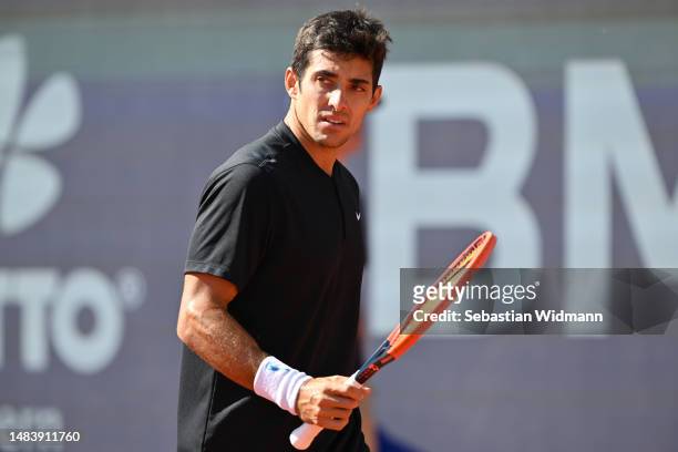 Cristian Garin of Chile looks on during his quarter final match against Holger Rune of Denmark during day seven of the BMW Open by American Express...